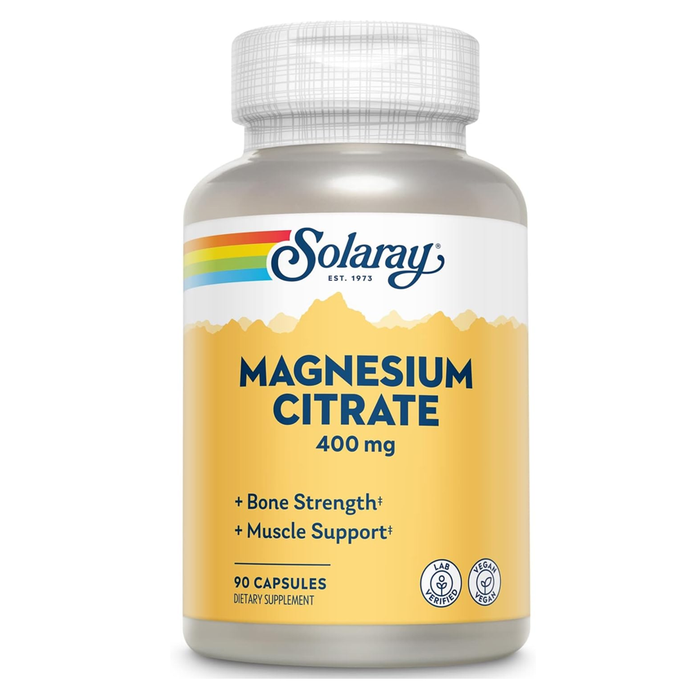 Solaray Magnesium Citrate 400mg - FDA Approved - Bone Health & Muscle Support - 180 VegCaps thumbnail 3