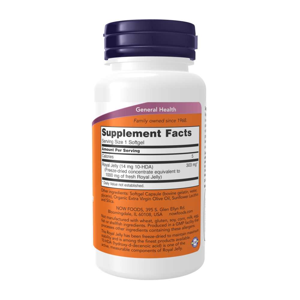 Now Foods Royal Jelly 1000 Mg – Natural Superfood Formula – 60 Softgels thumbnail 2