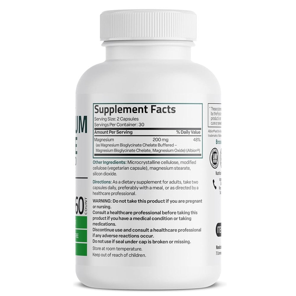 Bronson Magnesium Glycinate 200 mg High Absorption Chelated Buffered thumbnail 2