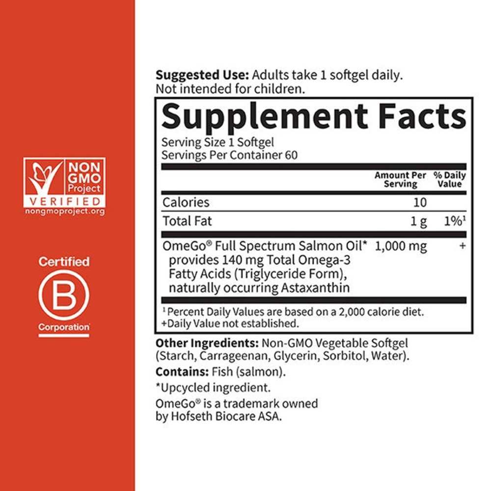 Garden of Life Dr. Formulated Salmon Oil 60 Softgels thumbnail 2