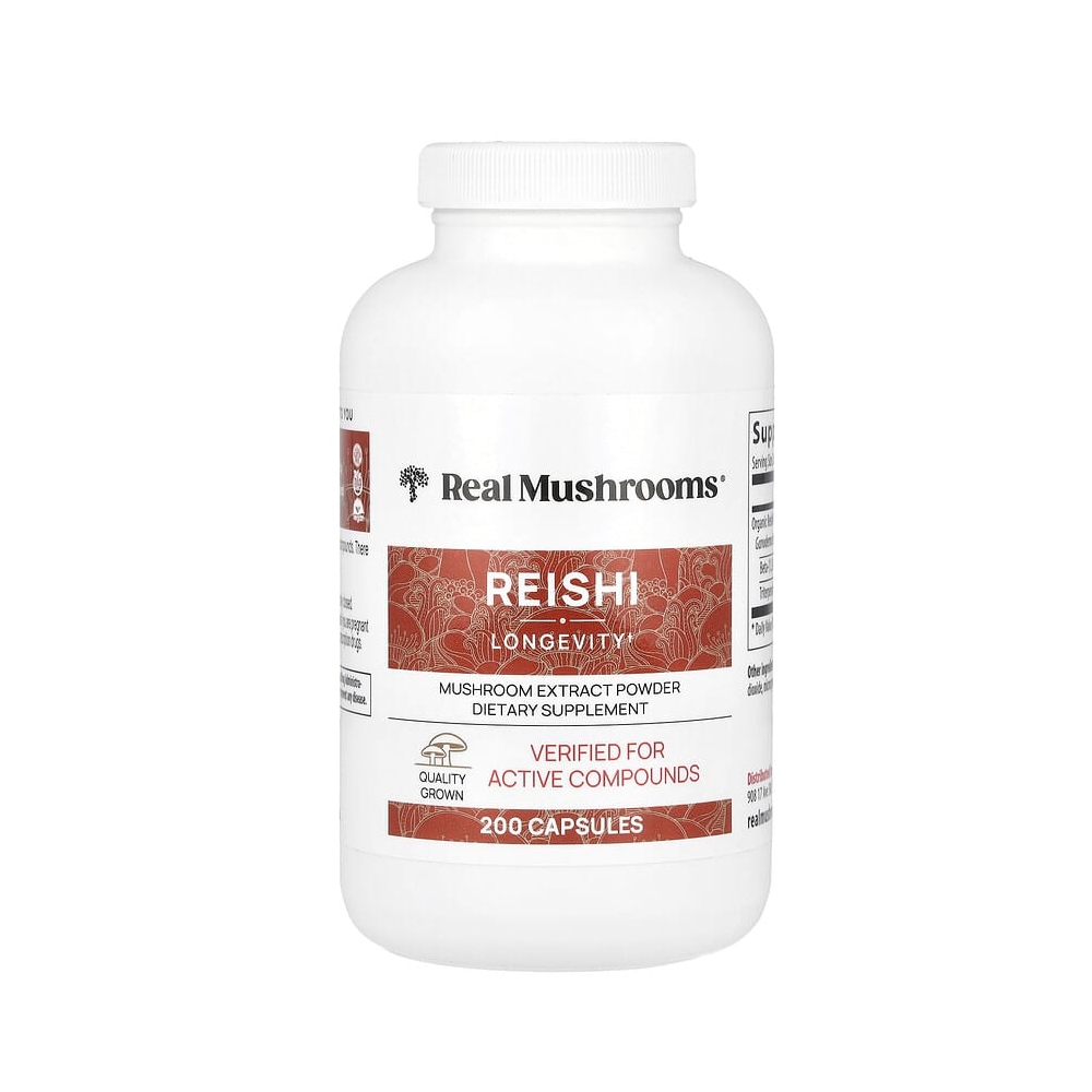 Real Mushrooms Reishi Longevity+ Mushroom Extract Capsules – 90 Capsules | Quality Grown & Verified for Active Compounds thumbnail 4