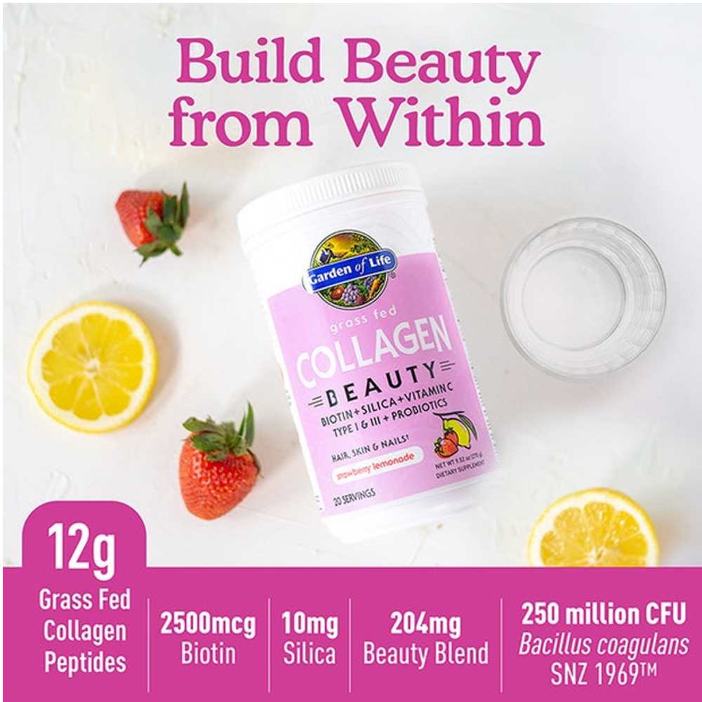 Garden of Life Grass Fed Collagen Beauty Strawberry Lemonade 9.52oz (270g) Powder thumbnail 2