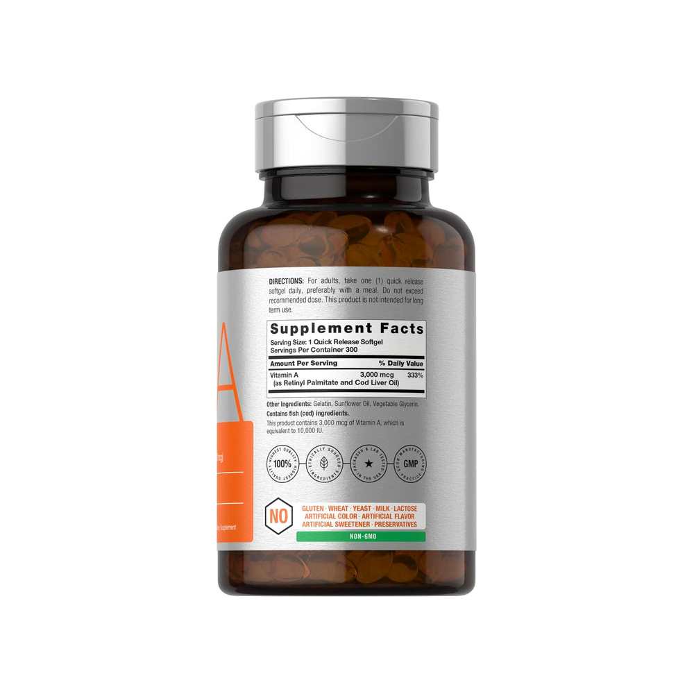 Horbäach Vitamin a 10000 Iu | 300 Softgels thumbnail 2