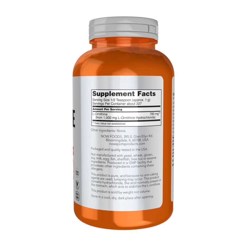 Now Sports L-Ornithine Powder – Nitric Oxide & Recovery Support – 227g thumbnail 2