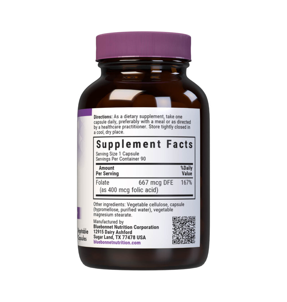 Bluebonnet Nutrition Folic Acid 400 Mcg 90 Caps thumbnail 2
