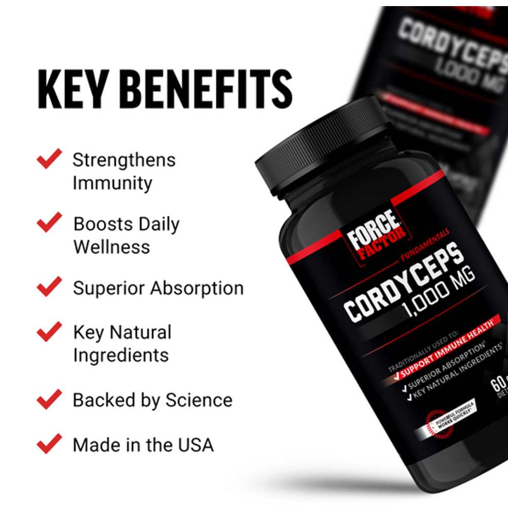 Force Factor Cordyceps – 60 Capsules thumbnail 2