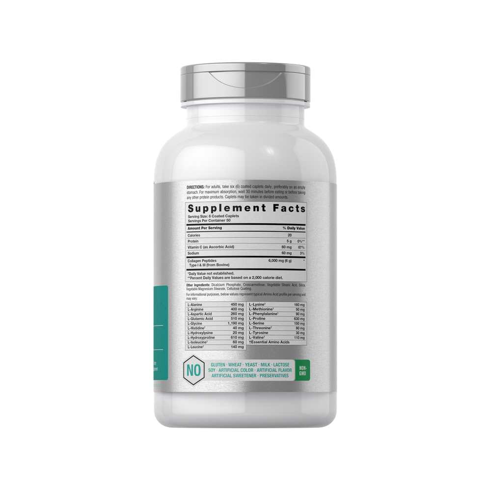 Horbäach Collagen with Vitamin C 6000mg per Serving | 300 Caplets thumbnail 2