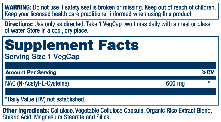 Solaray Nac N-Acetyl-L-Cysteine Supplement, 600 Mg | 60 Caps thumbnail 2