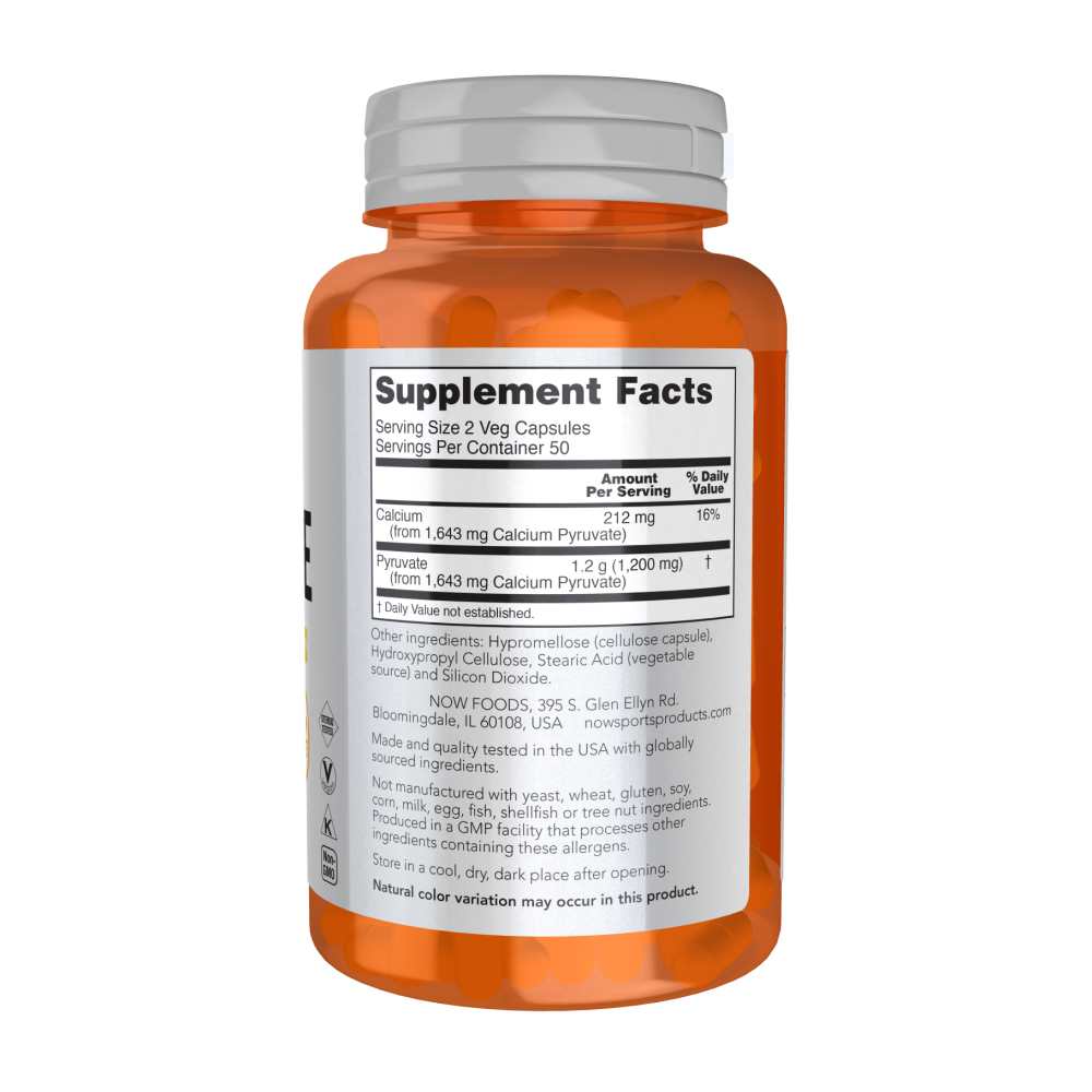 Now Sports Pyruvate – Metabolic Support Formula – 100 Veg Capsules thumbnail 2