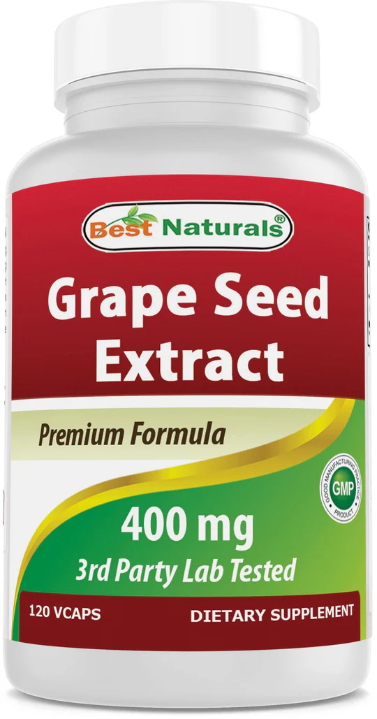 Best Naturals Grape Seed Extract 400 mg 60 Vegetarian Capsules thumbnail 2