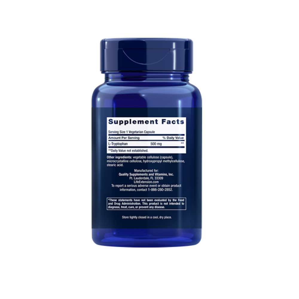 Life Extension L-Tryptophan 500 Mg, 90 Vegetarian Capsules thumbnail 2