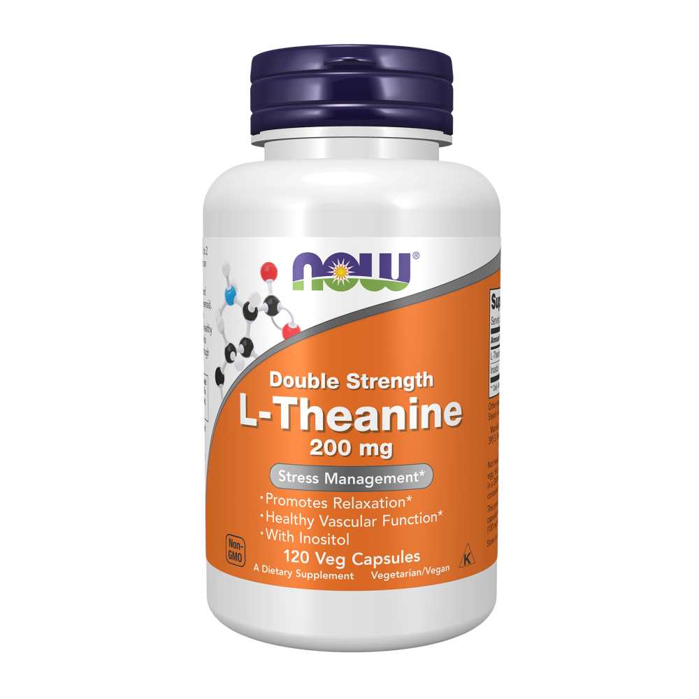 Now Foods L-Theanine 200 Mg – Double Strength Stress Relief – 60 Veg Capsules thumbnail 3
