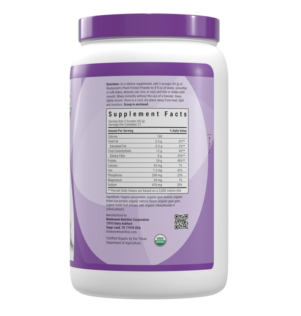 Bluebonnet Nutrition Organic Plant Protein Powder 945g thumbnail 2