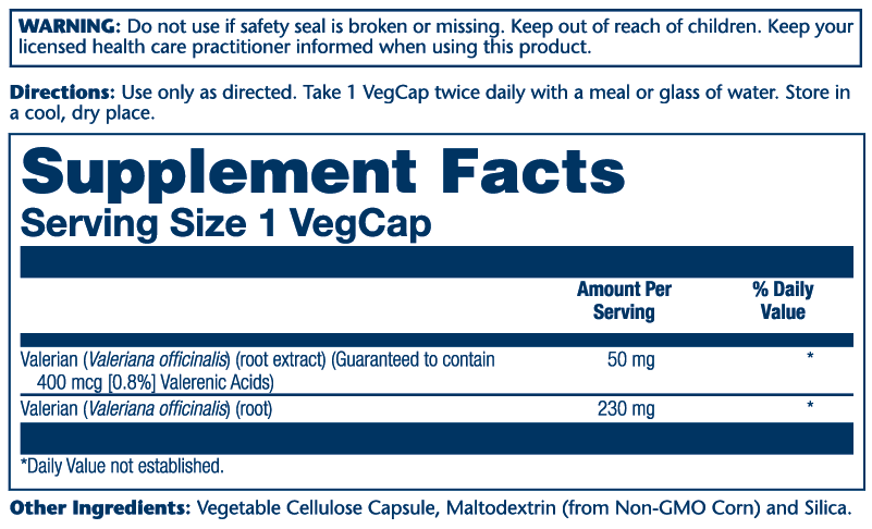 Solaray Valerian Root Extract 50mg 60 Caps thumbnail 2