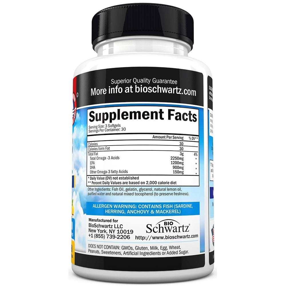 Bio Schwartz Omega-3 Fish Oil – 90 Softgels thumbnail 2