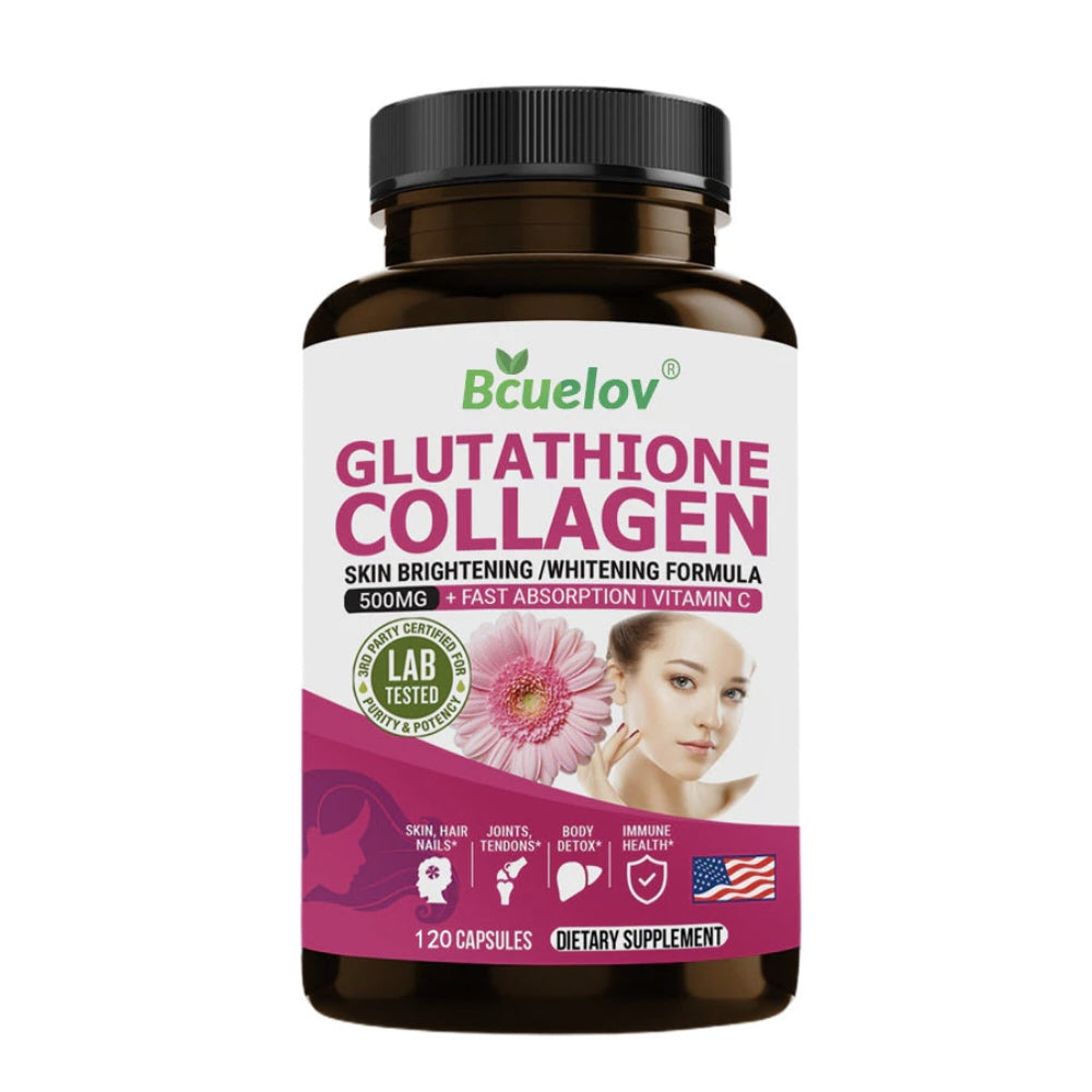 Bcuelov Glutathione + Collagen Capsules – 120 Count | 500mg+ Brightening Formula with Vitamin C thumbnail 4