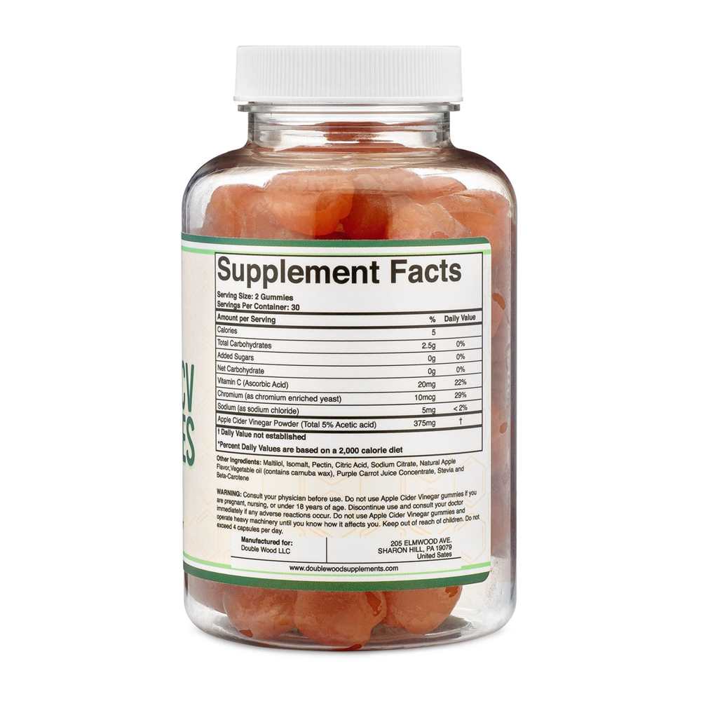 Double Wood Keto Acv Gummies – Zero Net Carbs | Sugar-Free Apple Cider Vinegar Support | 60 Count thumbnail 2