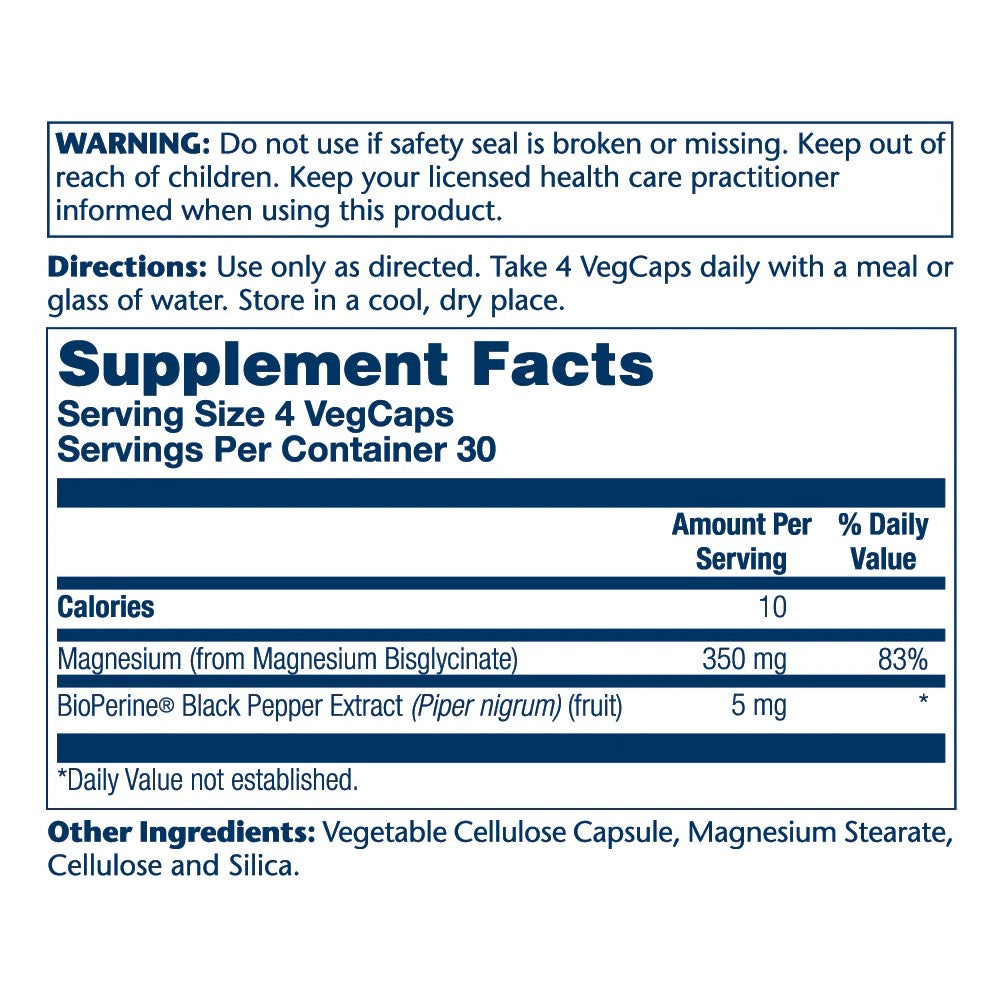 Solaray Magnesium Glycinate 350mg New Update Bottle thumbnail 2