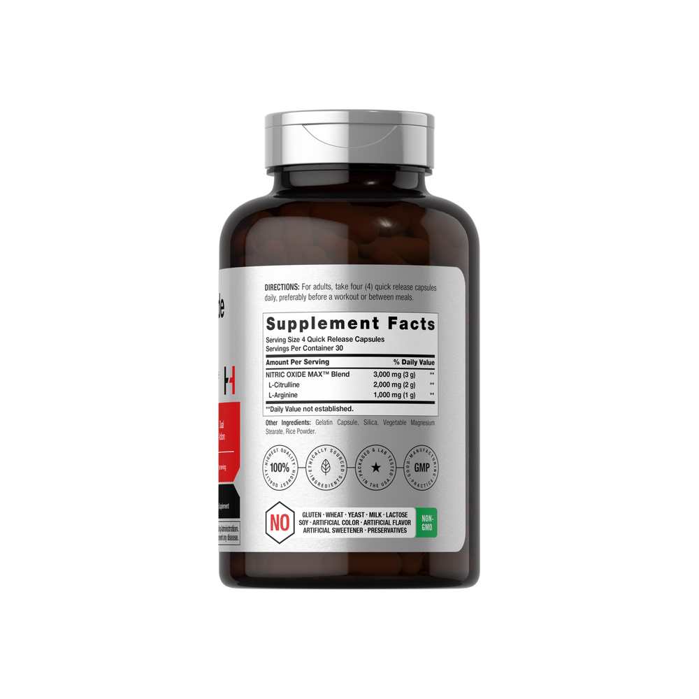 Horbäach Nitric Oxide 3000mg | 120 Capsules thumbnail 2