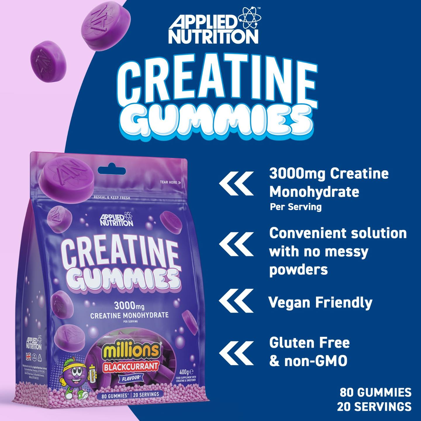 Applied Nutrition Creatine Gummies 80 Gummies thumbnail 2