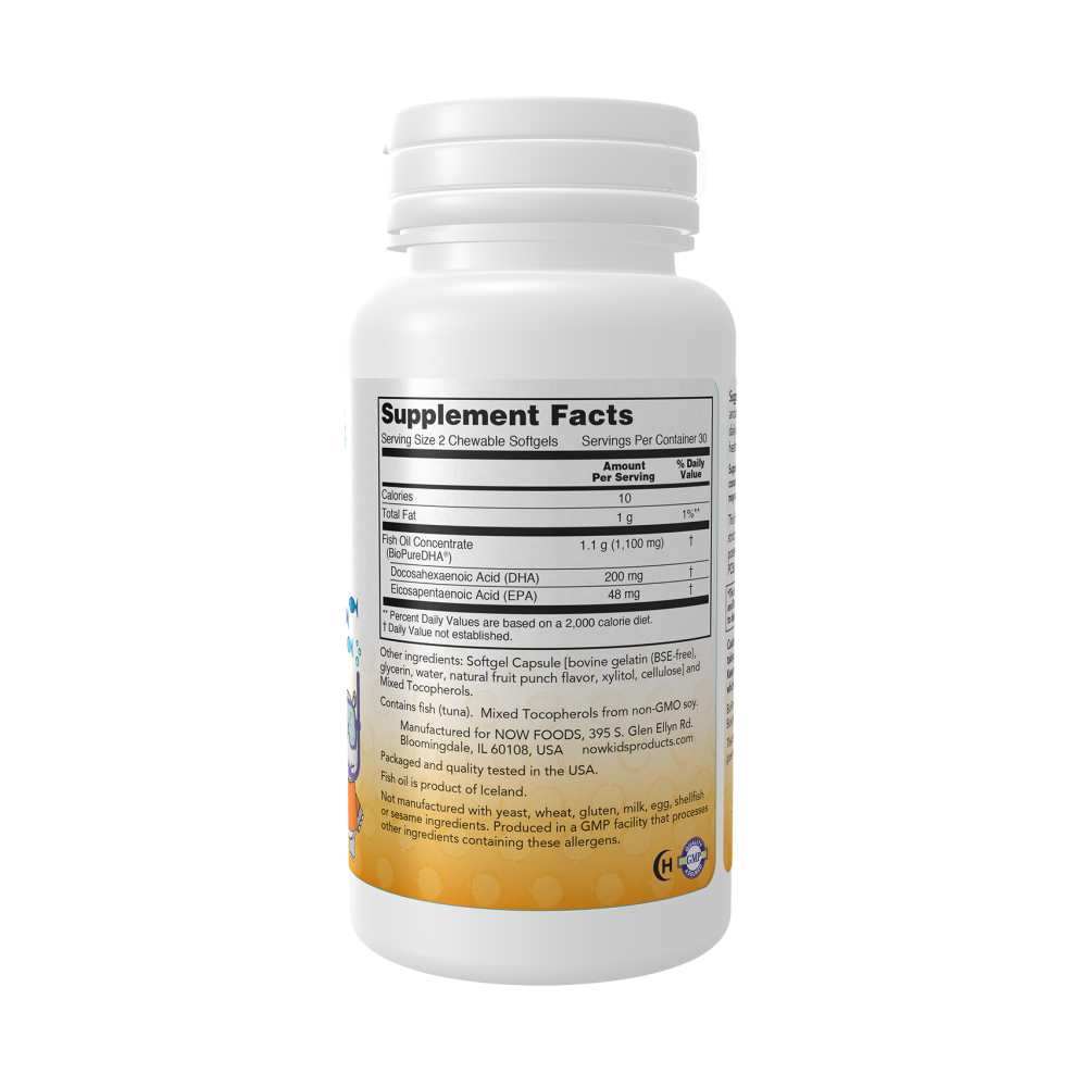 Now Foods Dha Fish Oil Chewables – 100mg Dha – Brain Health Support – 60 Softgels thumbnail 2