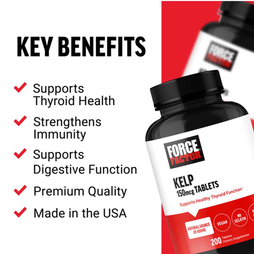 Force Factor Kelp – 200 Tablets thumbnail 2