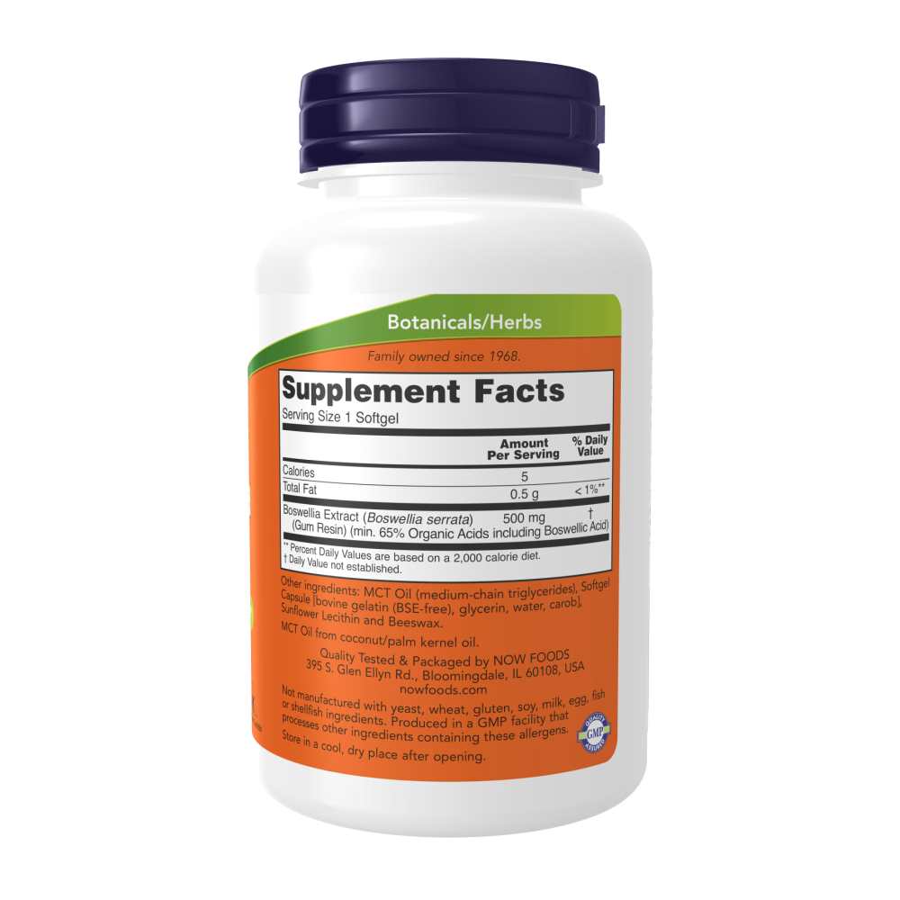 Now Foods Boswellia Extract 500 Mg – 90 Softgels thumbnail 2