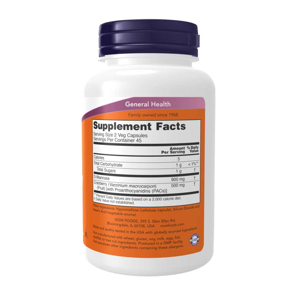 Now Foods Mannose Cranberry – Dual Action Formula for Urinary Tract Health – Clinically Evaluated – 90 Veg Capsules thumbnail 2