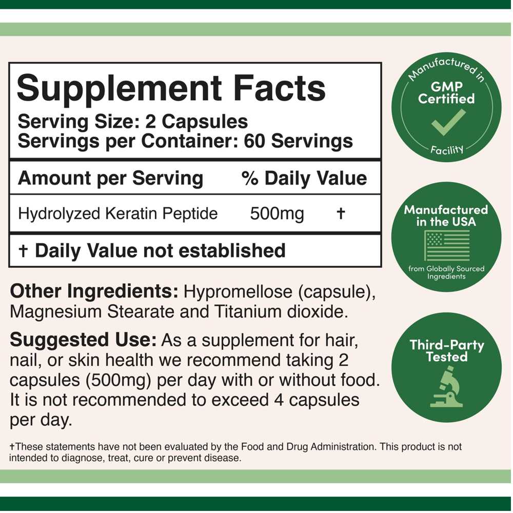 Double Wood Keratin – 500mg Beauty Support Formula | 120 Capsules thumbnail 2