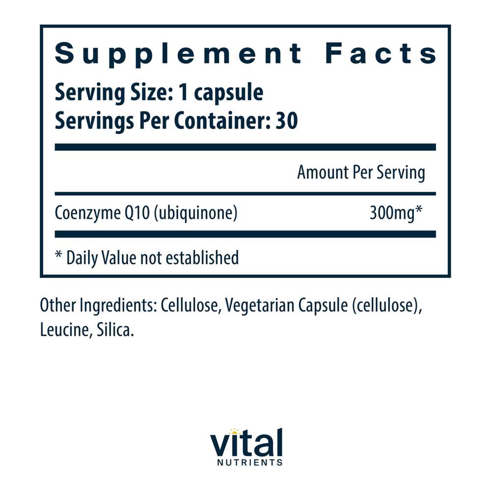 Vital Nutrients Co Enzyme Q10 300mg 30 Caps thumbnail 2