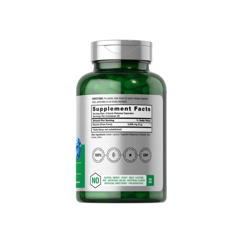 Horbäach Glycine 3000mg per Serving | 100 Capsules thumbnail 2