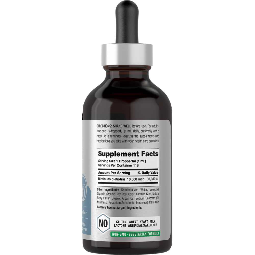 Horbäach Biotin Drops 10000mcg | 4oz Liquid thumbnail 2