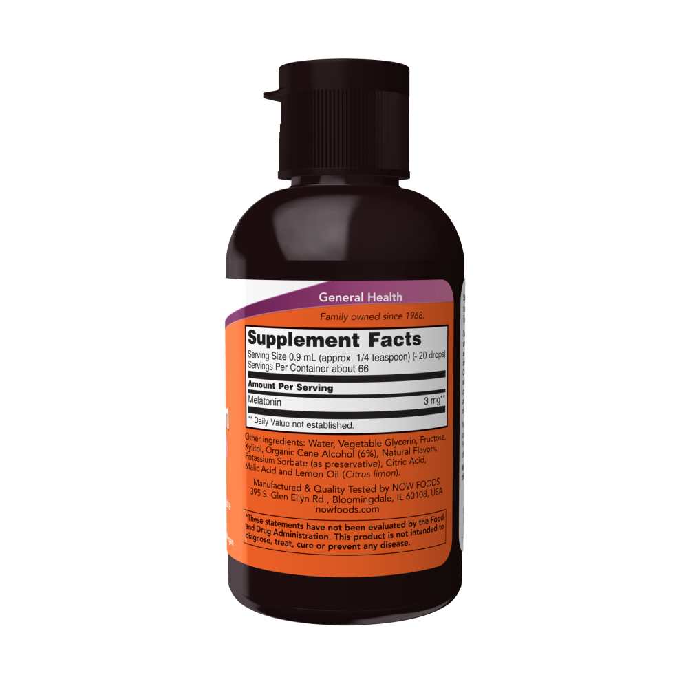 Now Foods Liquid Melatonin 3mg – Fast-Absorbing Sleep Support – 2 Fl Oz thumbnail 2
