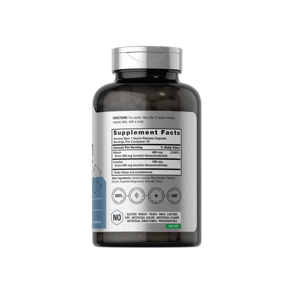 Horbäach Niacin Flush Free 500mg | 70 Capsules thumbnail 2