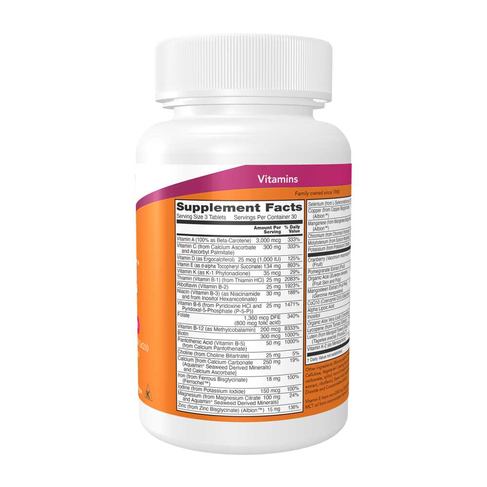 Now Foods Eve™ Women’s Multi – with Alpha Lipoic Acid, Pomegranate & Acai – 90 Tablets thumbnail 3