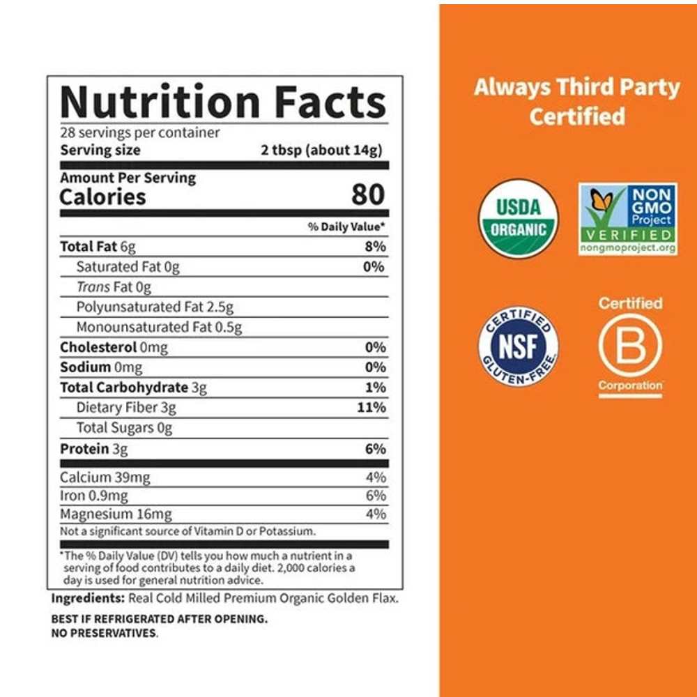 Garden of Life Raw Organics Golden Milled Flaxseed 396g thumbnail 2