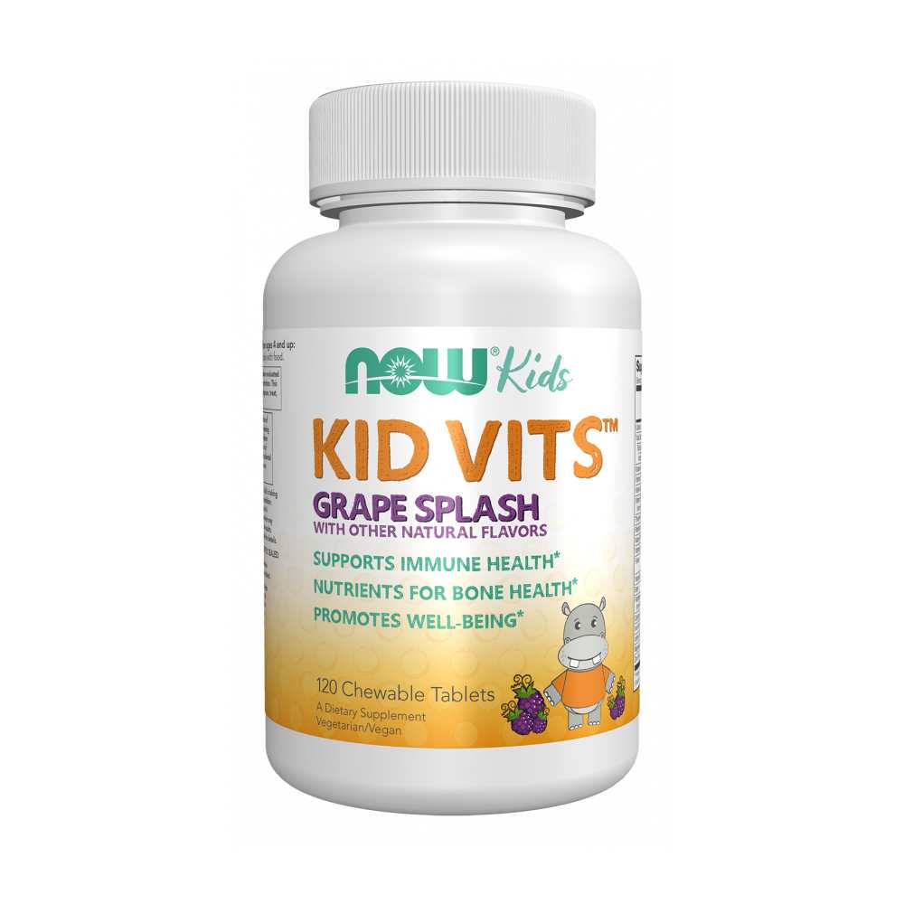 Now Foods Kid Vits – Children's Multivitamin with Grape Splash Flavor 120 Chewables Tablets thumbnail 2