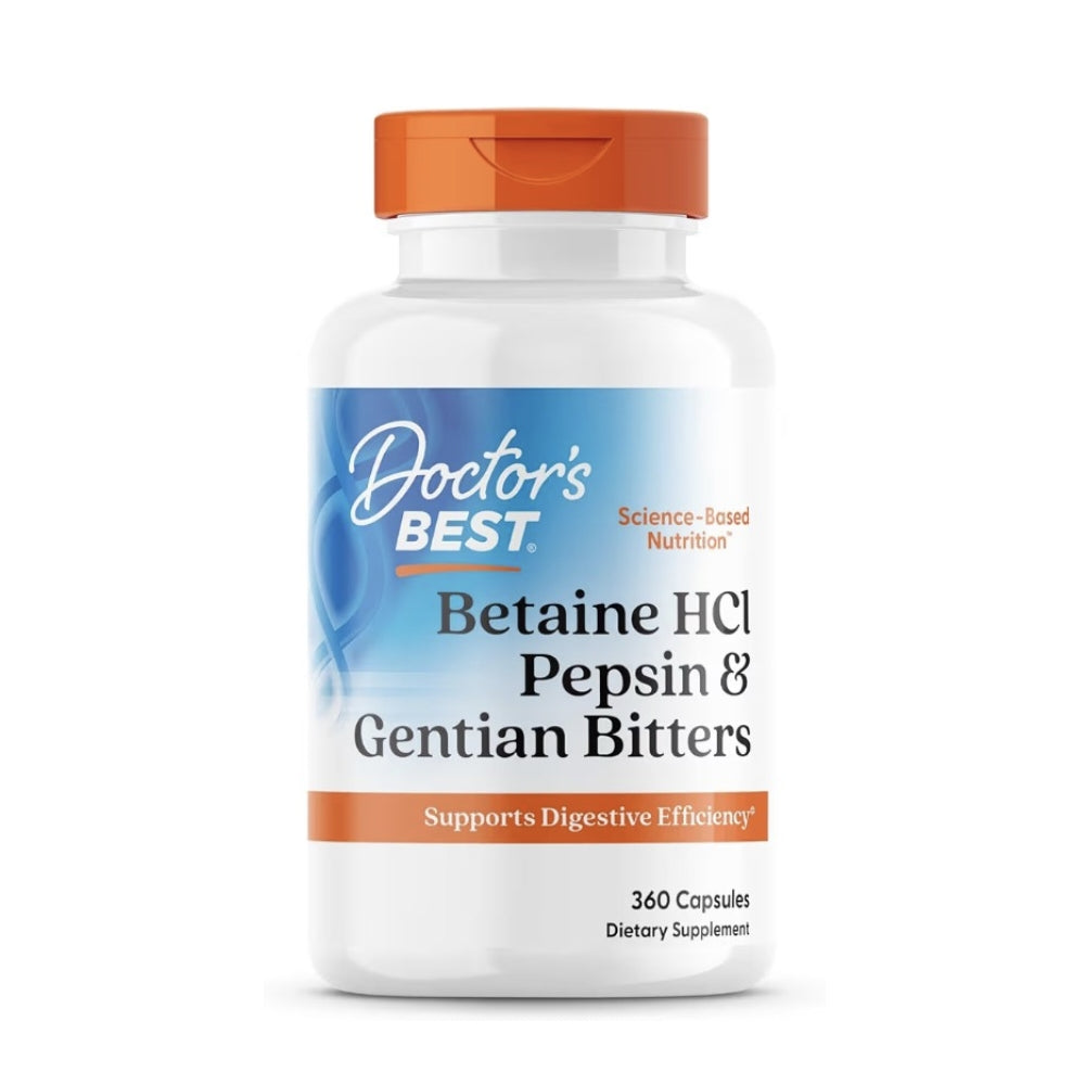 Doctor's Best Betaine H Cl, Pepsin and Gentian Bitters, 360 Capsules thumbnail 4