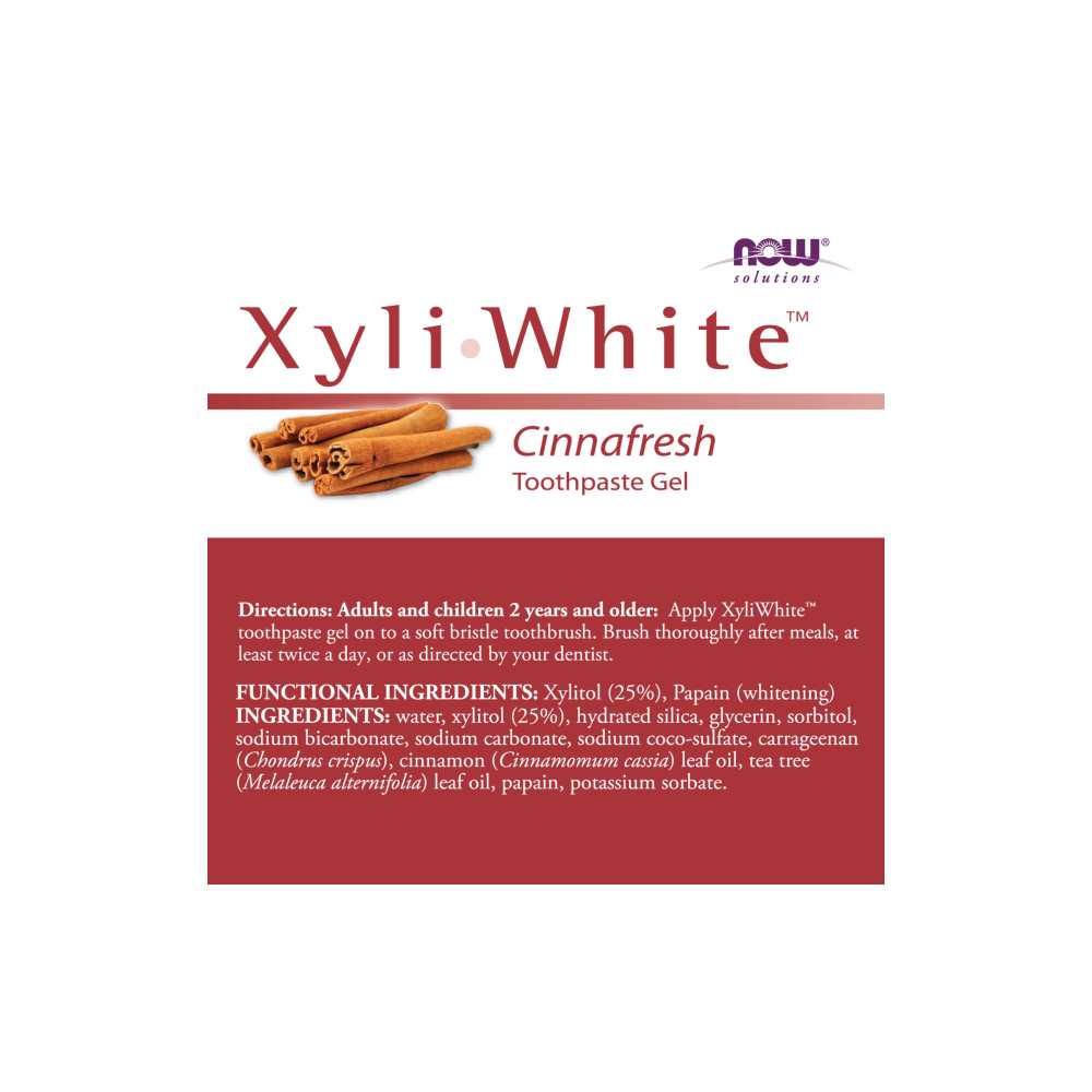 Now Foods Xyli White™ Cinnafresh Toothpaste Gel – 181 G thumbnail 2
