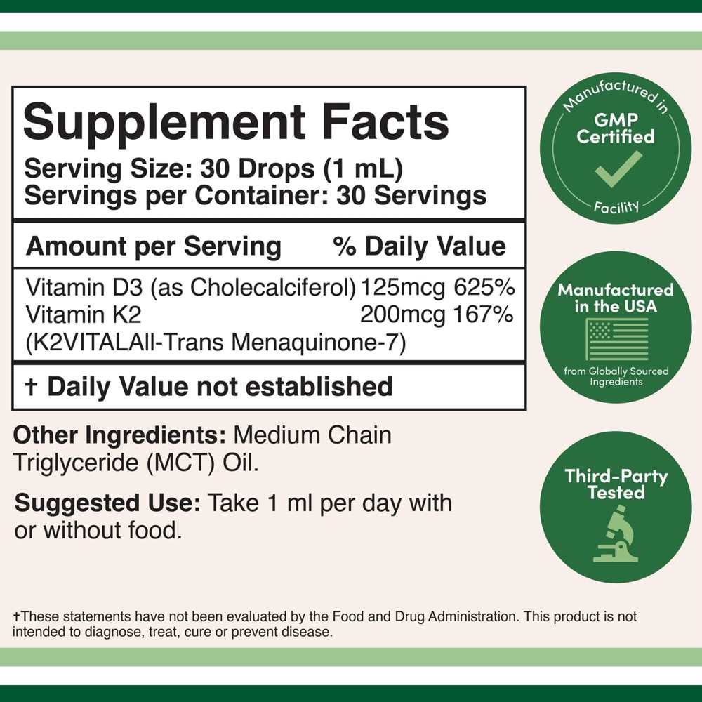 Double Wood K2 Vital D3 – 5000 Iu Vitamin D3 + 200 Mcg K2 (1 Fl Oz) thumbnail 2