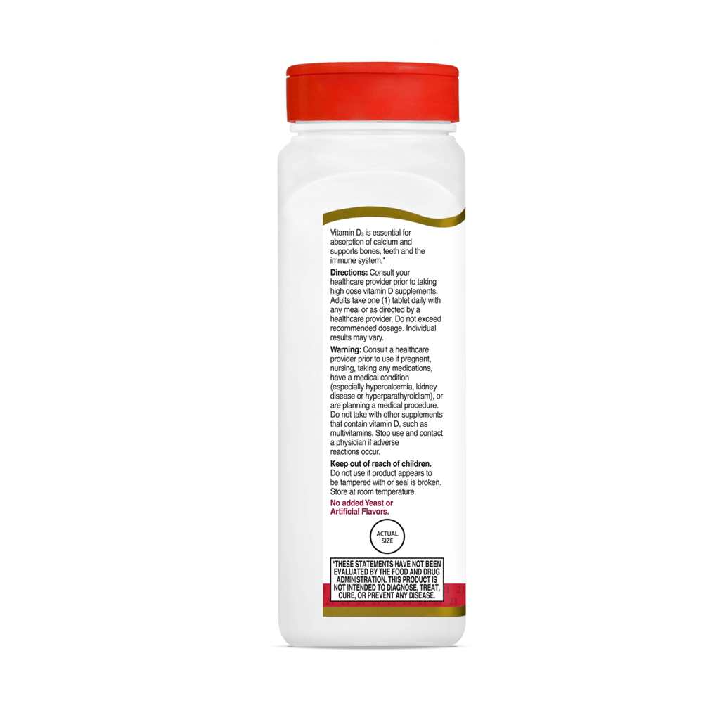 21st Century Vitamin D3 125 Mcg (5000 Iu) 360 Tabs thumbnail 3