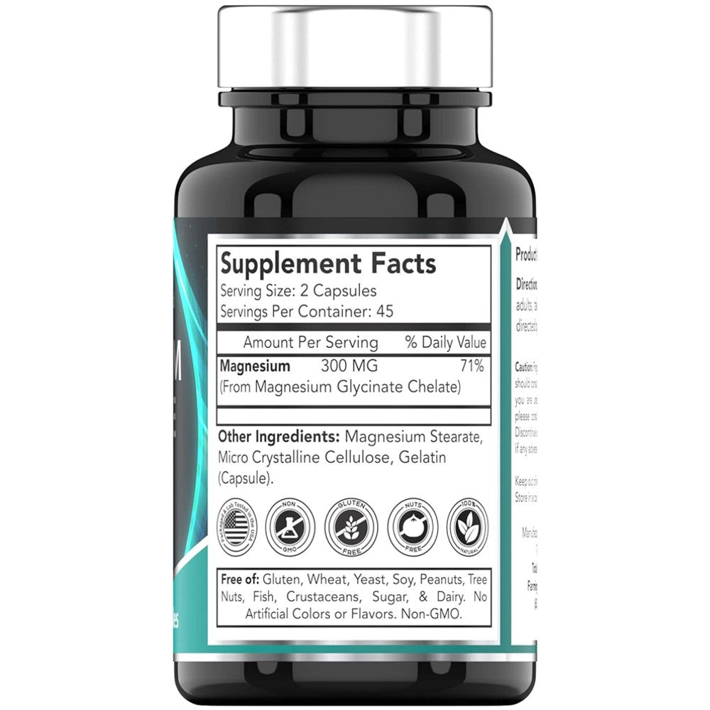 Tnvitamins Magnesium Glycinate 300mg – 90 Capsules for Muscle, Sleep & Heart Health thumbnail 2