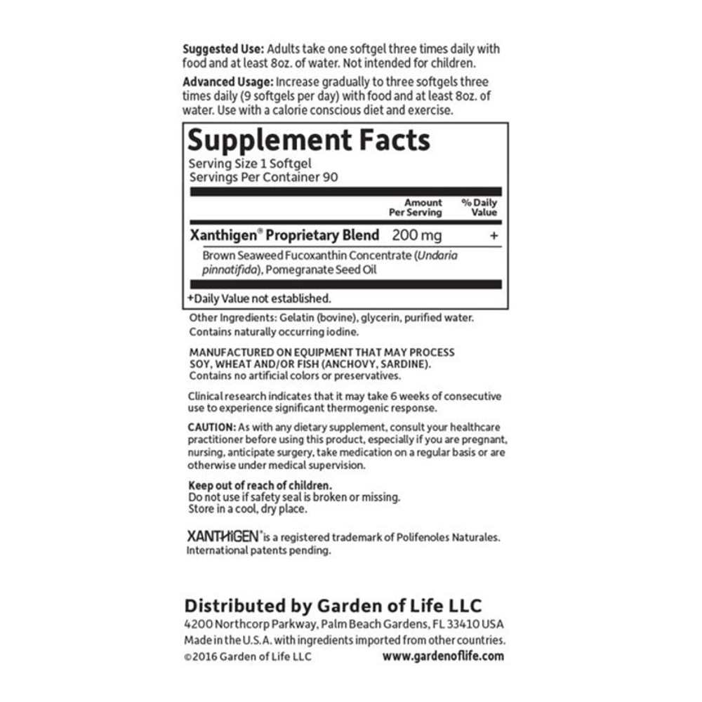 Garden of Life Fuco Thin 90 Softgels thumbnail 3