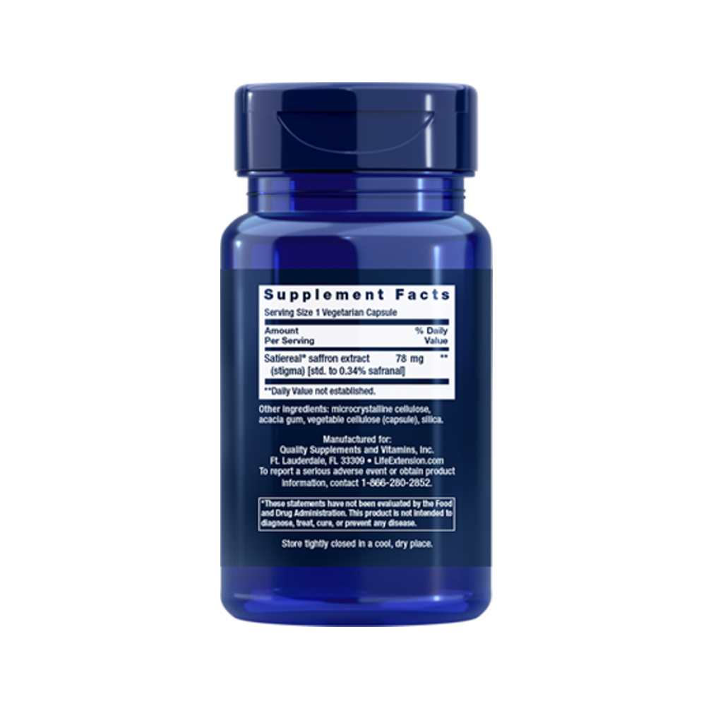 Life Extension Optimized Saffron 60 Vegetarian Capsules thumbnail 2