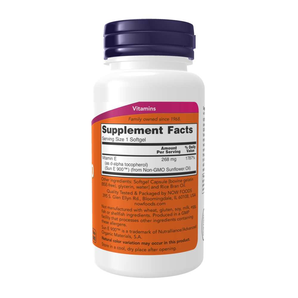 Now Foods Sun-E 400 – 400 Iu D-Alpha Tocopherol from Non-Gmo Sunflower Oil – Antioxidant Protection – 60 Softgels thumbnail 2
