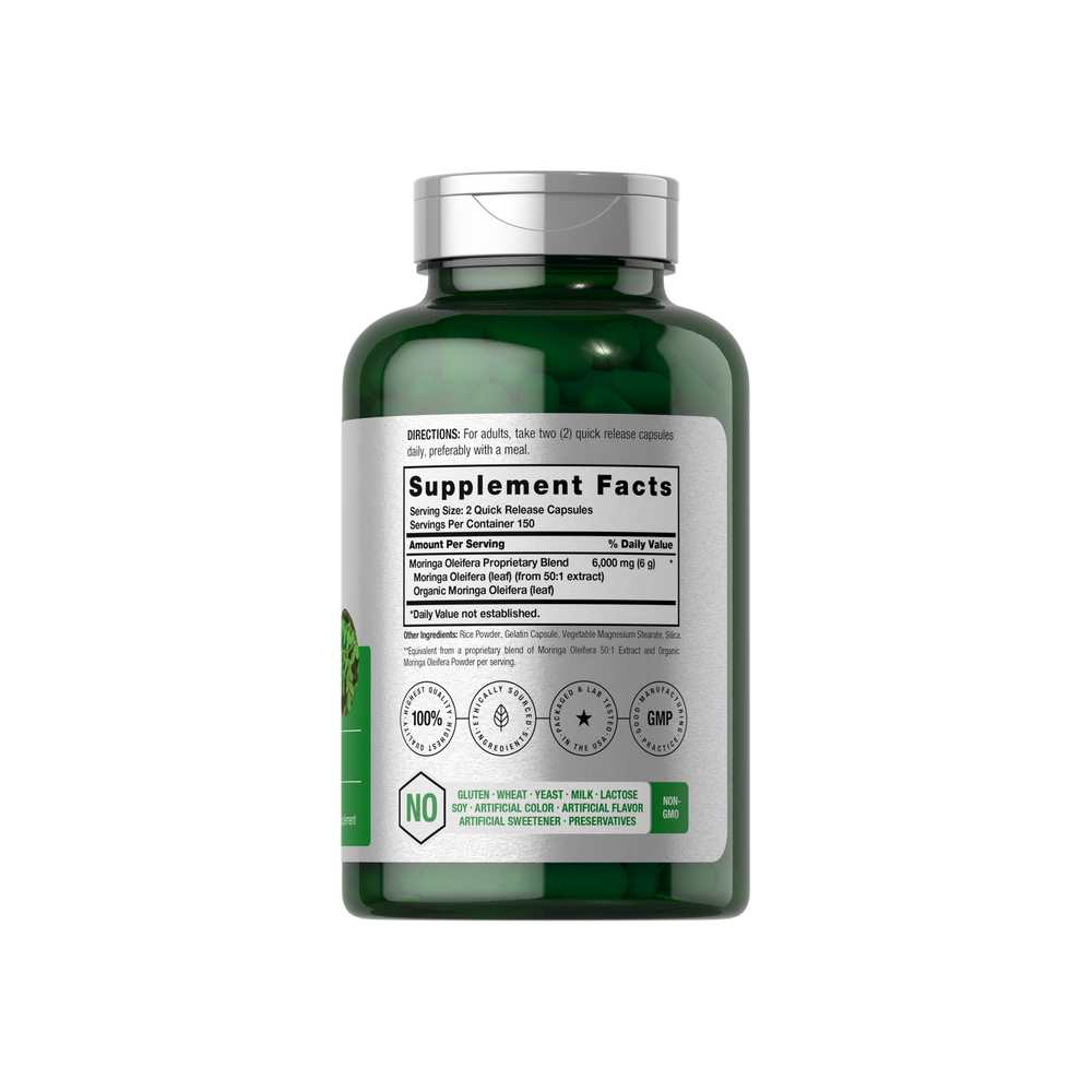 Horbäach Moringa Oleifera 6000mg per Serving | 300 Capsules thumbnail 2