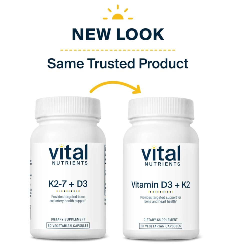 Vital Nutrients Vitamin D3 + K2 60 Caps thumbnail 3