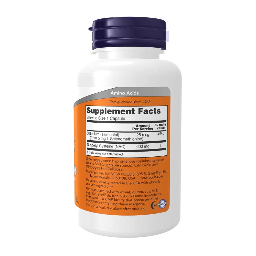 Now Foods Nac 600 Mg with Selenium – 100 Capsules thumbnail 4