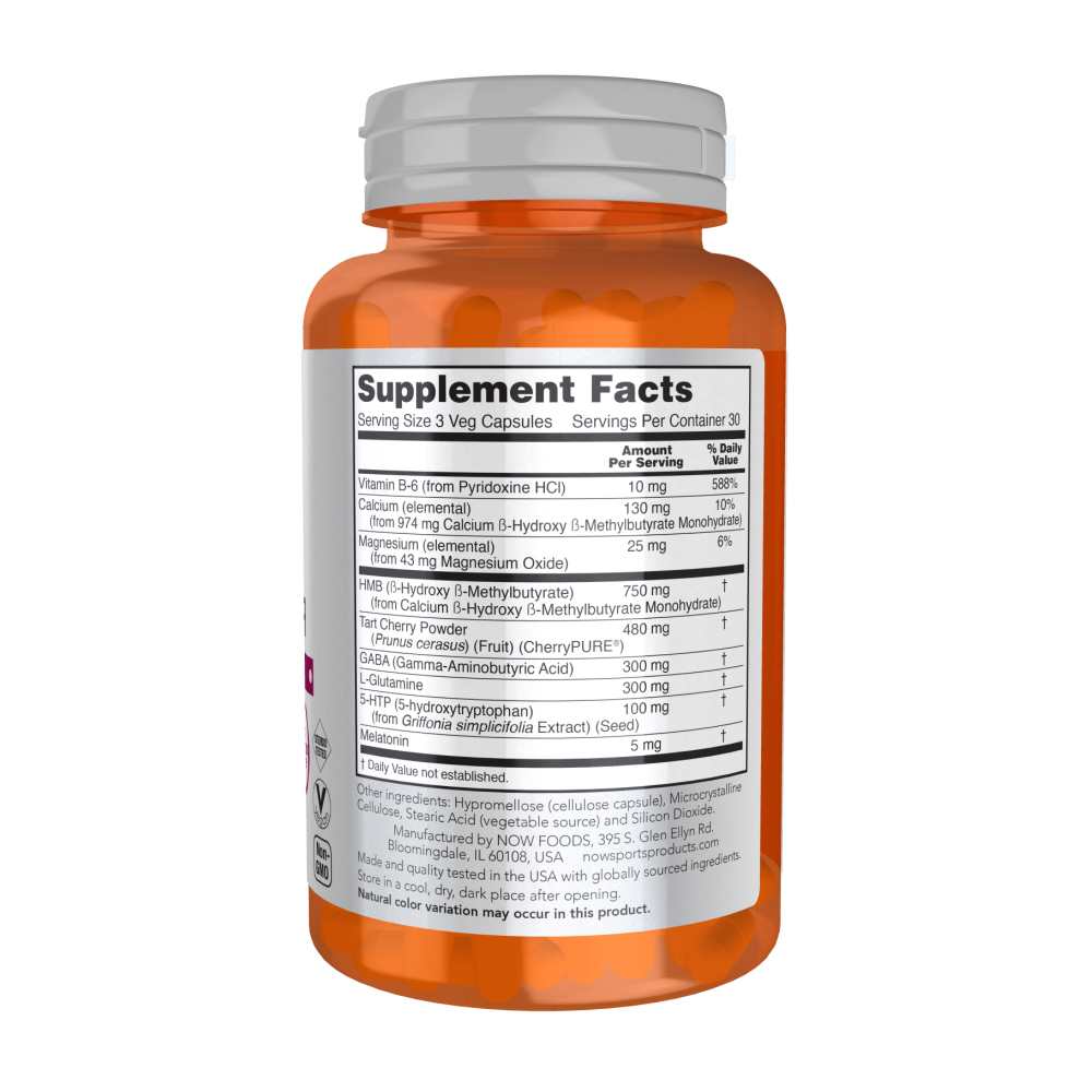 Now Sports R & R Rest and Repair – Night Recovery & Relaxation Formula – 90 Veg Capsules thumbnail 2