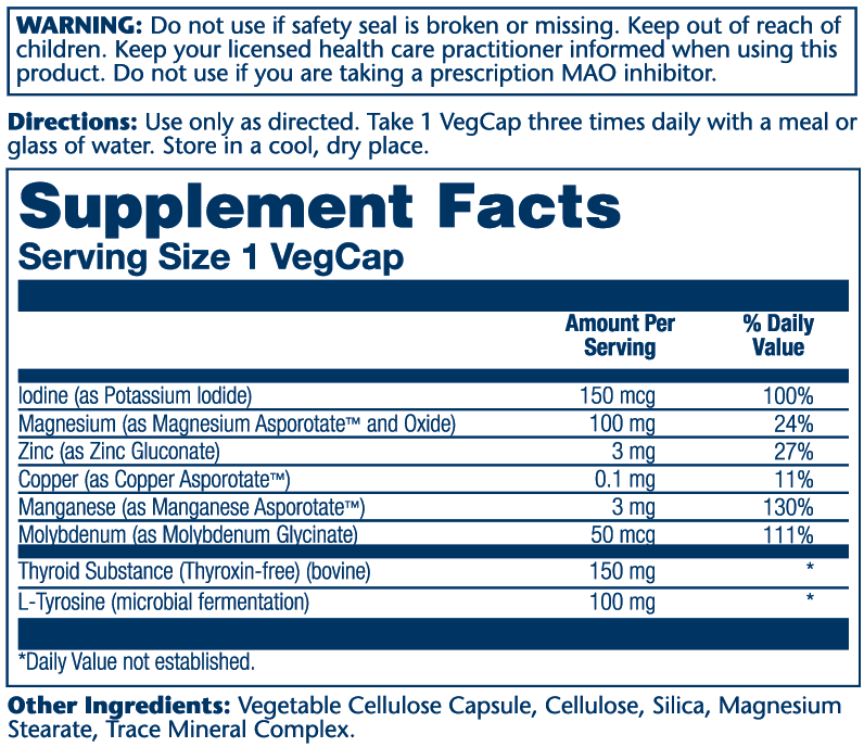 Solaray Thyroid Caps 60 Caps thumbnail 2